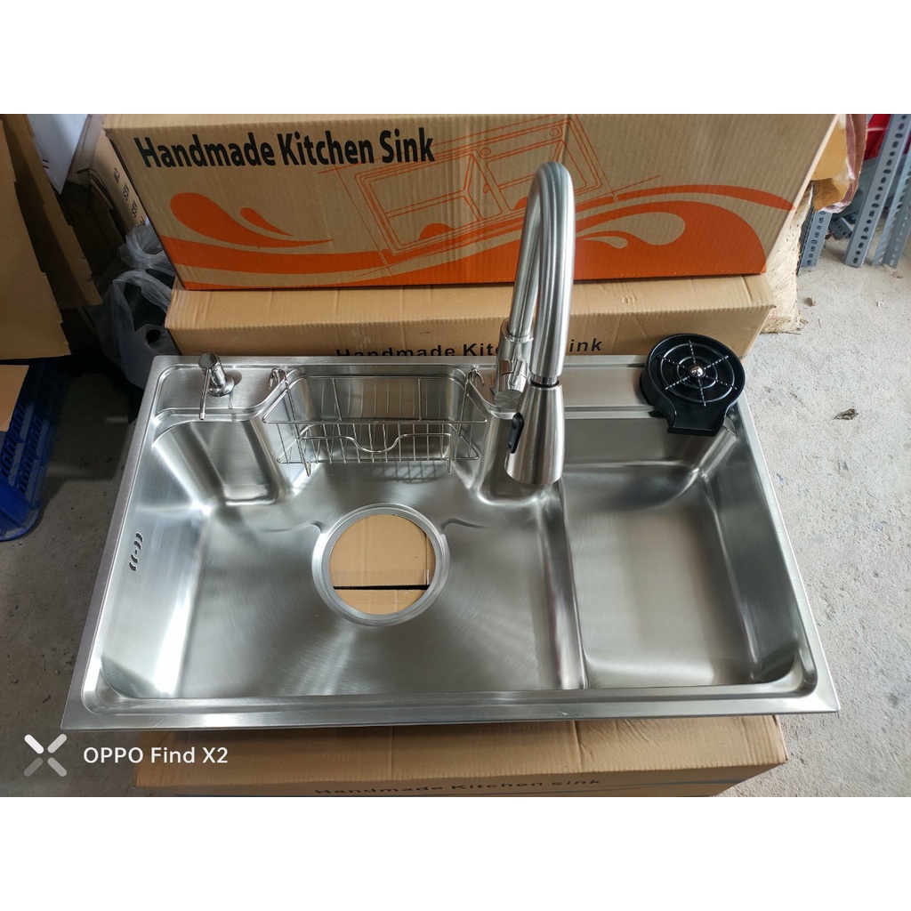 Chậu rửa chén bát inox SUS 304 dày 3ly KT 8050, 1 học lớn
