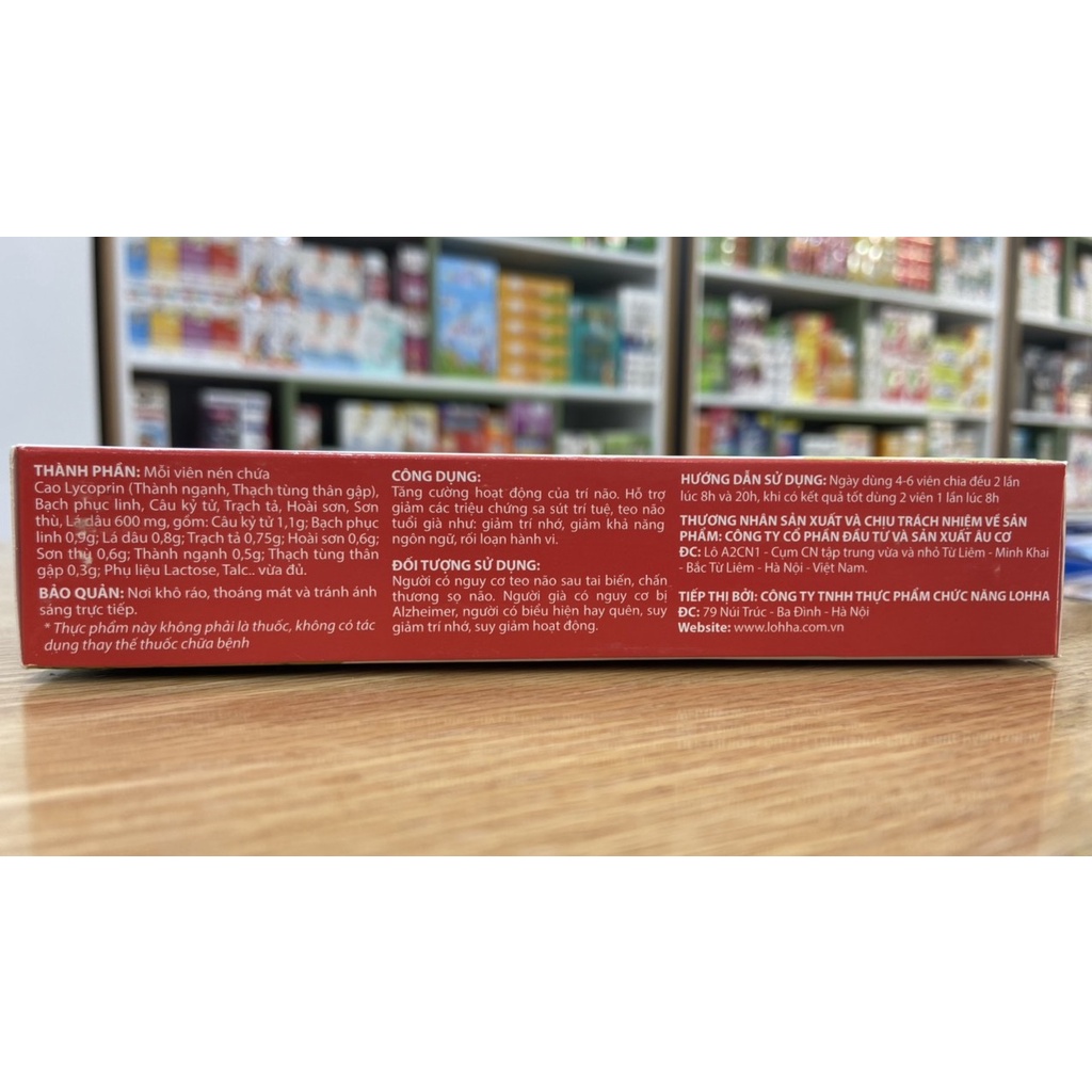 Lohha Trí Não (Chính hãng)- Hỗ trợ triệu chứng sa sút trí tuệ, teo não