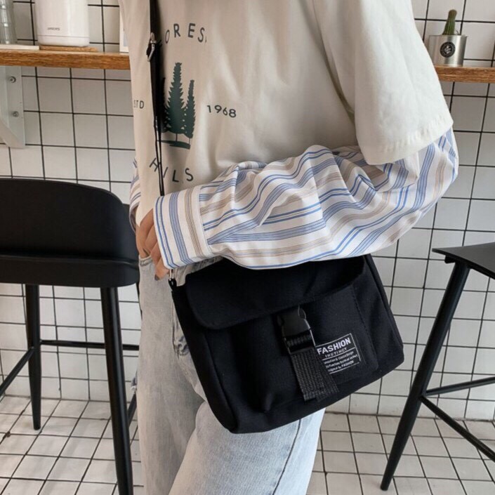 Túi Vải Tote Mini Khóa Bấm Ngăn Phụ  | BigBuy360 - bigbuy360.vn