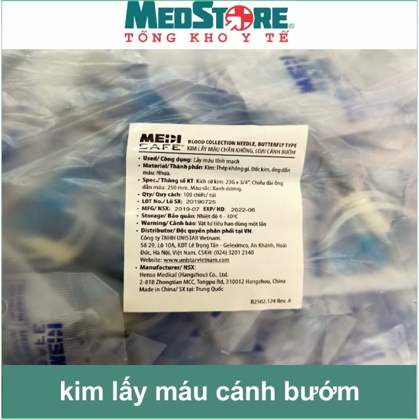 Kim bướm medisafe kim lấy máu chân không dùng trong PRP
