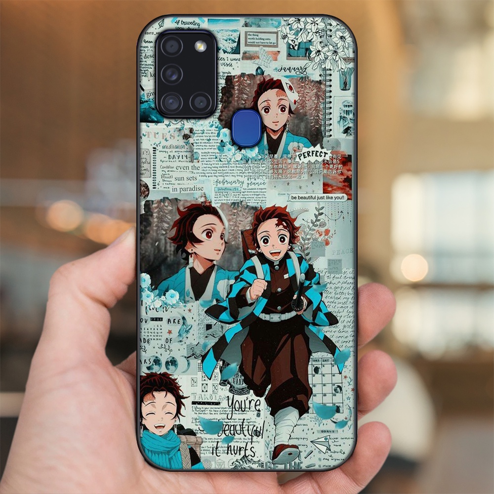 Ốp lưng Samsung A21S viền đen in hình Tanjiro Kimetsu No Yaiba