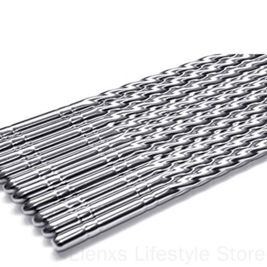 Đôi đũa bằng thép không gỉ chống trượt có thể tái sử dụng tiện lợi cho nhà