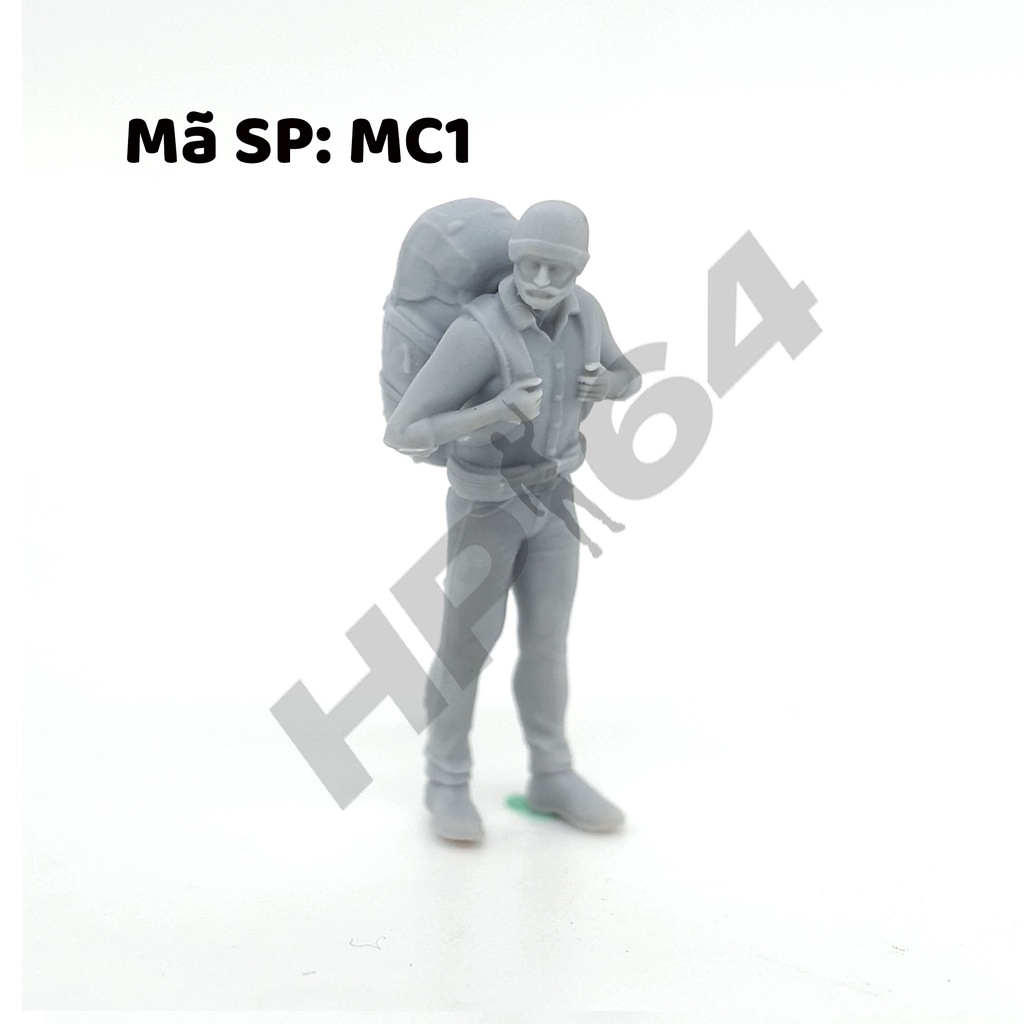 Mô hình nhân vật thô chưa sơn tỉ lệ 1/64 Male Camper