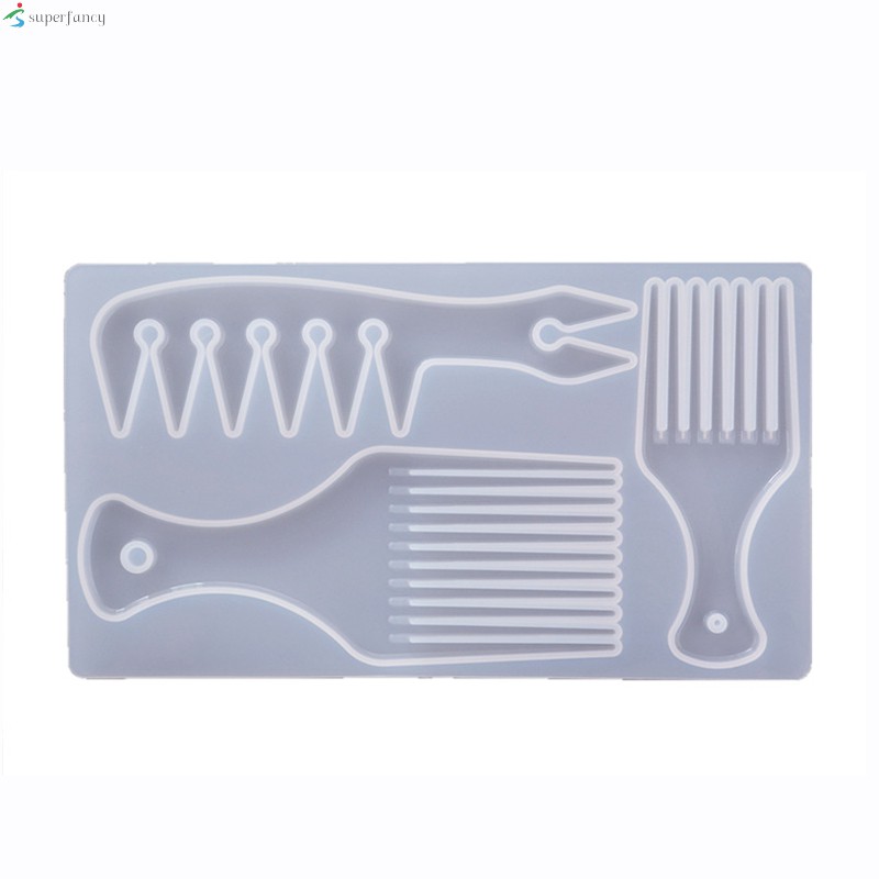 Large Hair Pick Mold Afro Comb Silicone Molds Hair DIY Hairdressing Styling Tool For Handicrafts Making Supplies