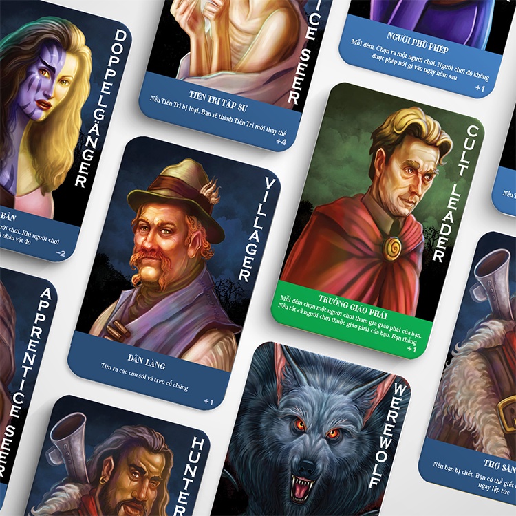 Bài MA SÓI việt hóa 64 lá CHẤT GIẤY DÀY- siêu tiện lợi