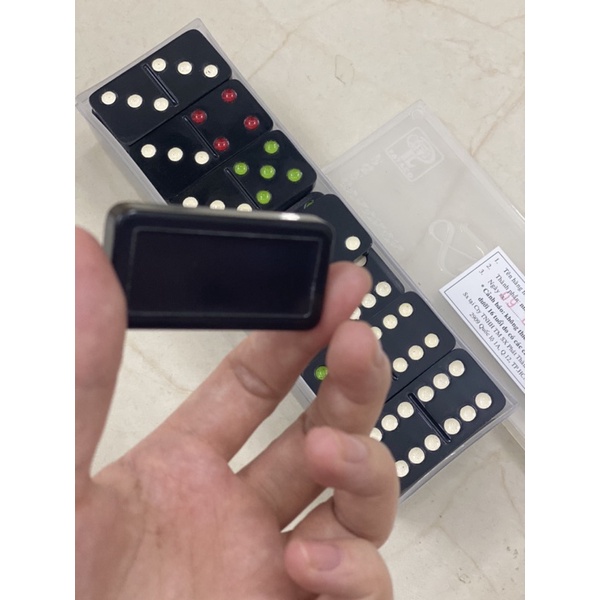 Bộ cờ domino nhựa trắng; đen