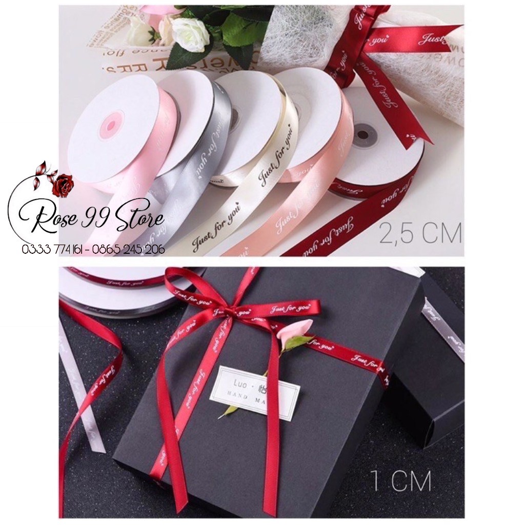 Ruy băng lụa chữ 2,5 cm , ruy băng vải cao cấp Loại 1 dày dặn giá rẻ