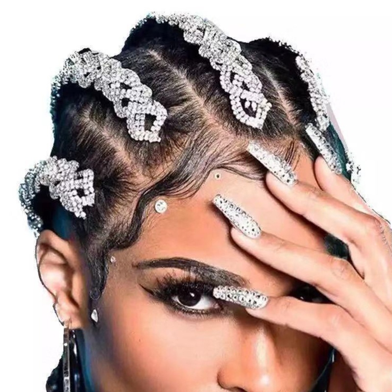 Phụ Kiện Tóc Giả Tua Rua Dài Đính Đá Pha Lê Xinh Xắn