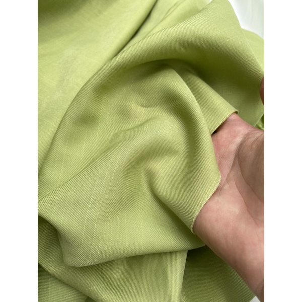 Vải đũi sợi tre màu xanh cốm may váy áo