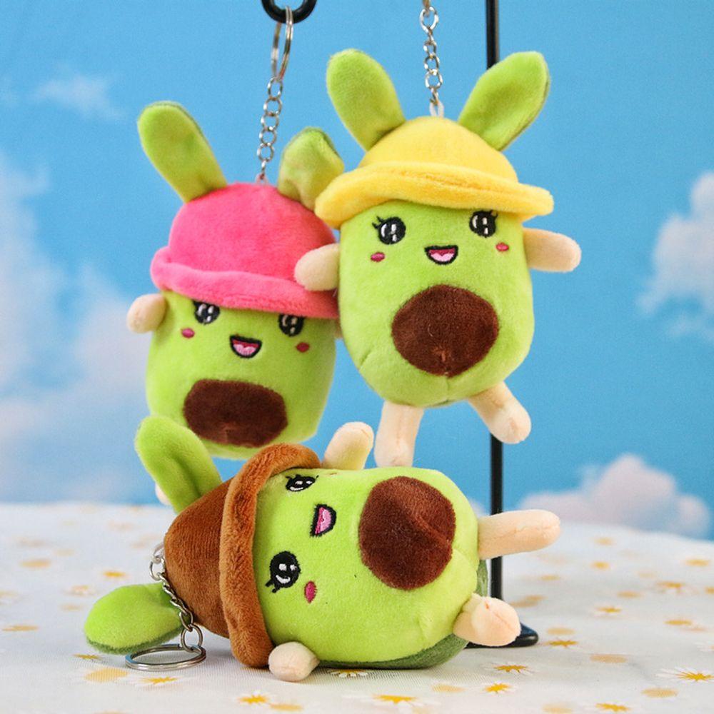 ANEMONE Móc Khóa Quả Bơ Nhồi Bông Mềm Mại Dễ Thương