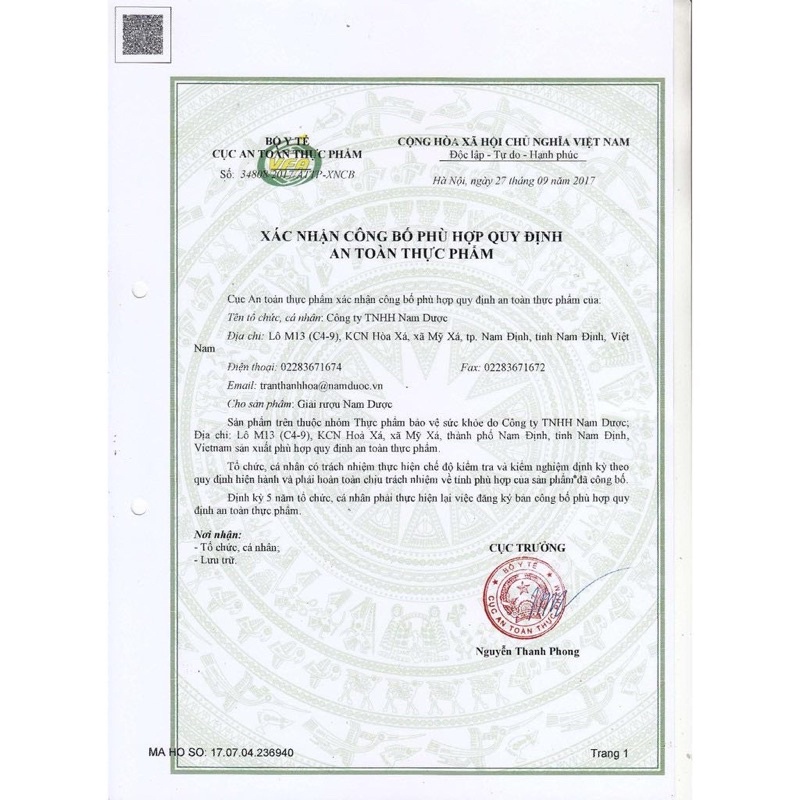 Viên giải rượu Nam Dược - 1 viên