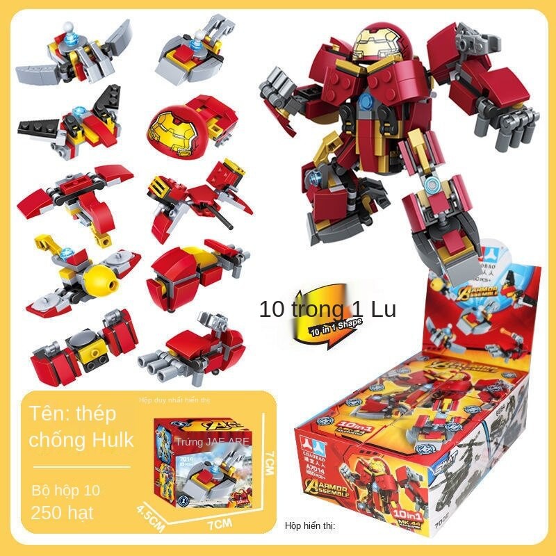 Đồ Chơi trẻ em Lego Xếp Hình Iron Man Lắp Ráp Robot Biến Hình Transformers Robot 8 độ khó cho bé trai 12 tuổi