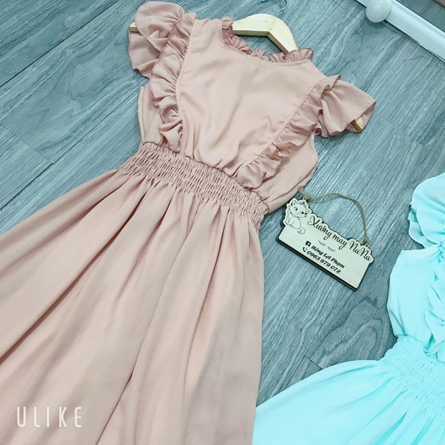 Đầm maxi 2 bèo đuôi cá siêu xinh (hình thật+video) | BigBuy360 - bigbuy360.vn