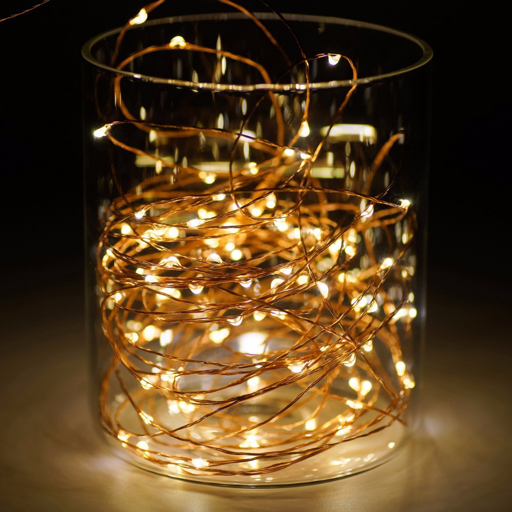 Đèn led dây đom đóm fairy light trang trí hoa, quà dùng pin tiểu.