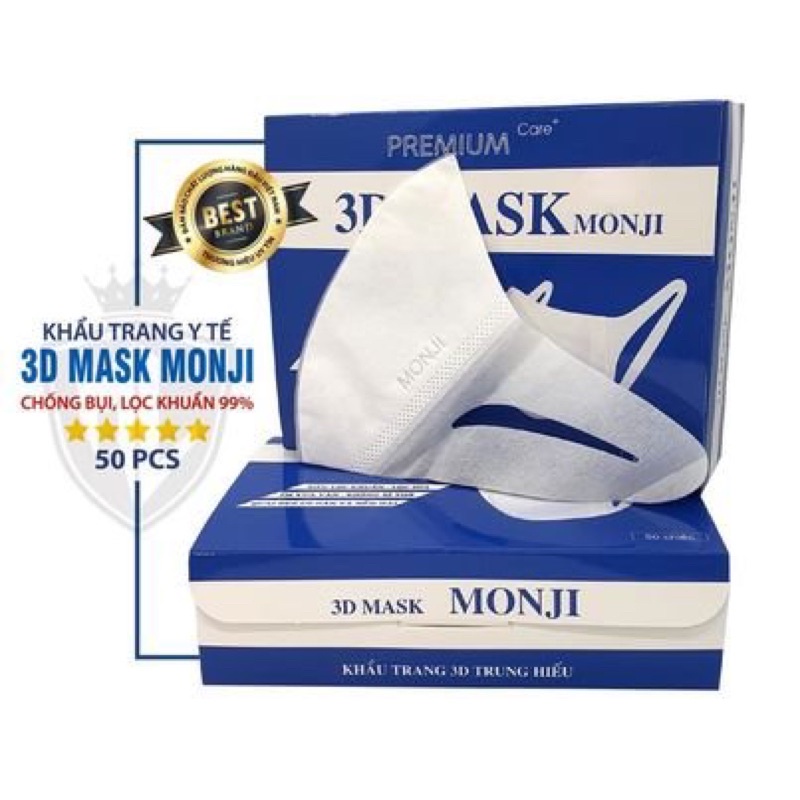 KHẨU TRANG Y TẾ 3D MASK( combo 50 chiếc/1 hộp) khẩu trang công nghệ nhật bản hàng chính hãng monji- kèm ảnh thật shop