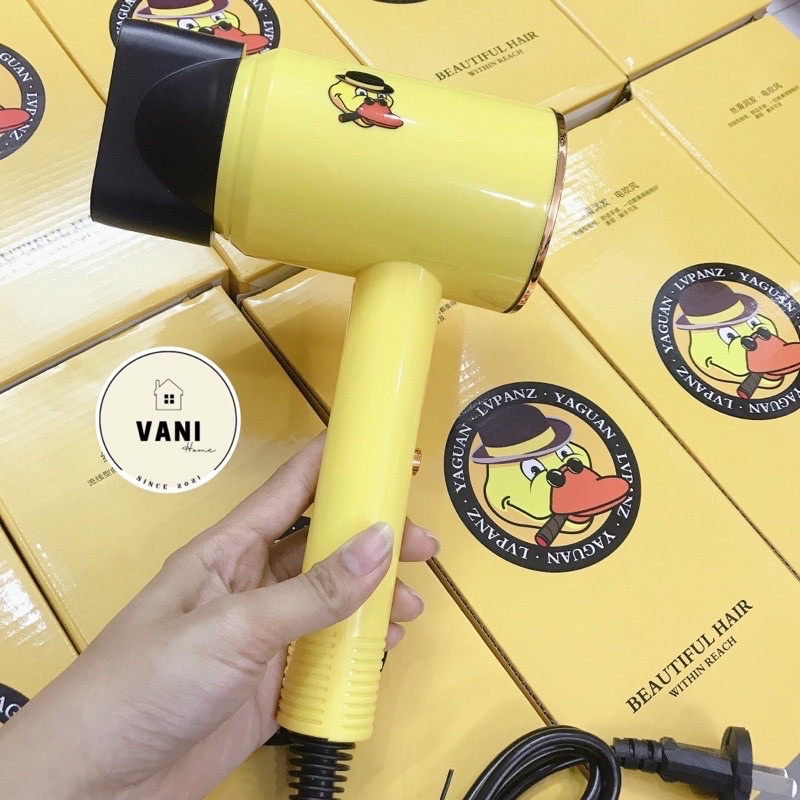 Máy sấy tóc hình con vịt vàng loại xịn siêu dễ thương nóng lạnh 3 tốc độ gió