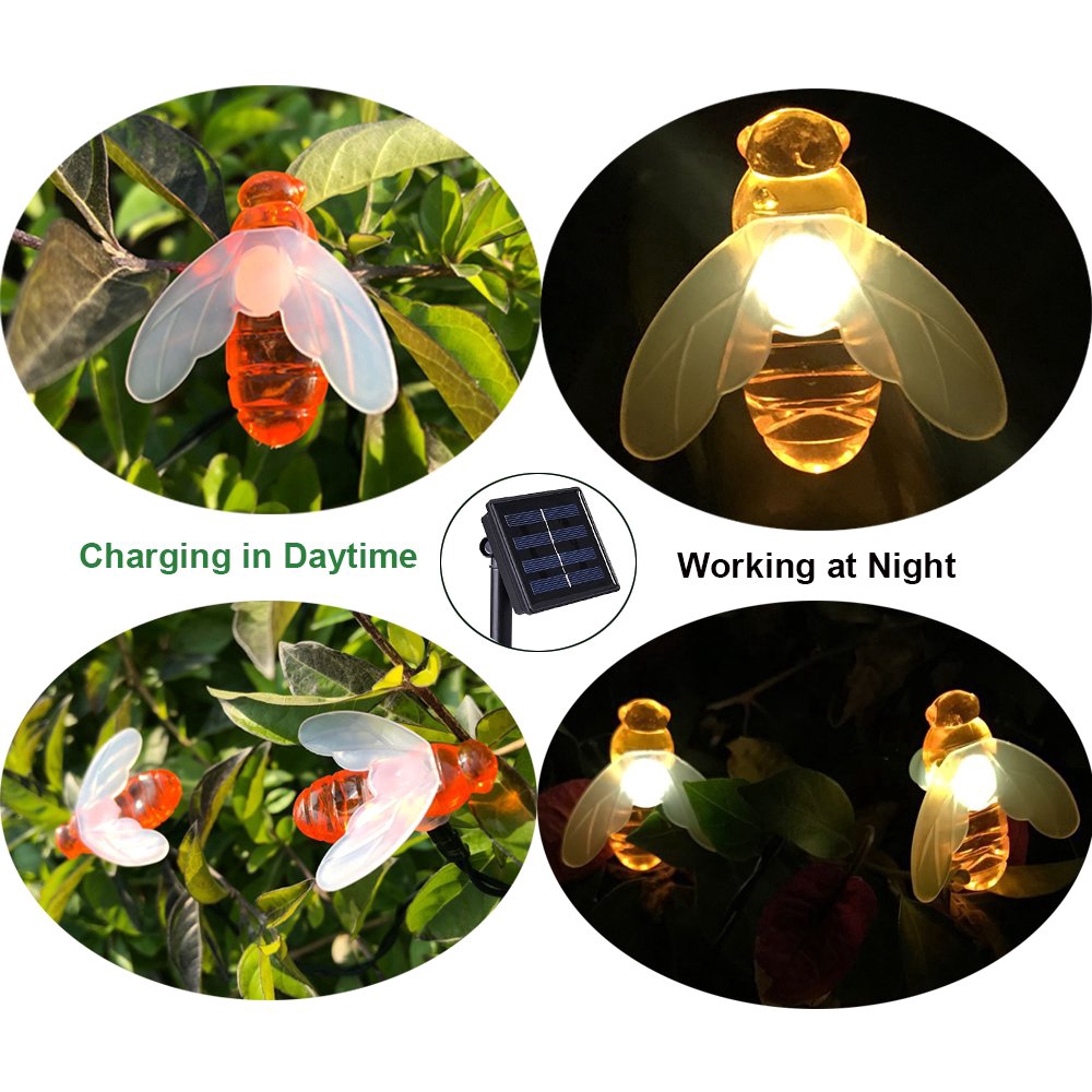 Dây đèn LED trang trí sân vườn chống nước hình ong mật xinh xắn chất lượng cao