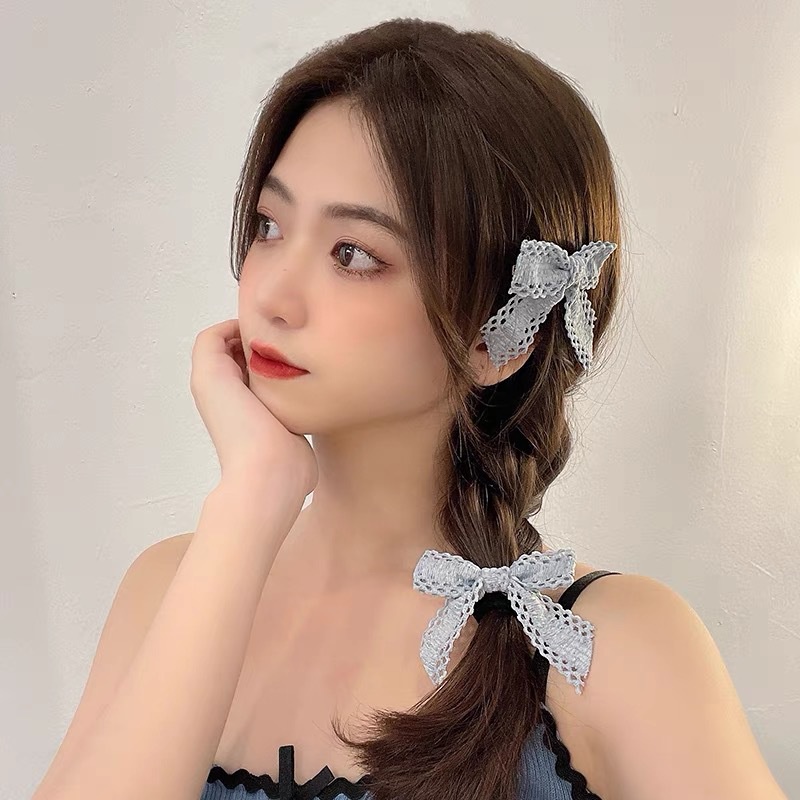 Dây Buộc Tóc Cao Su Đính Nơ Phong Cách Hàn Quốc Dễ Thương Cho Nữ