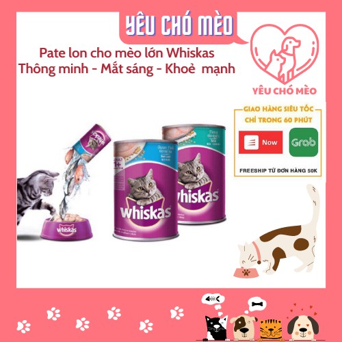 Pate cho mèo Whiskas - Pate lon 400g cho mèo lớn