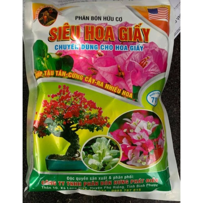 Phân bón  hữu cơ chuyên dùng cho hoa giấy SIÊU HOA GIẤY 700gram