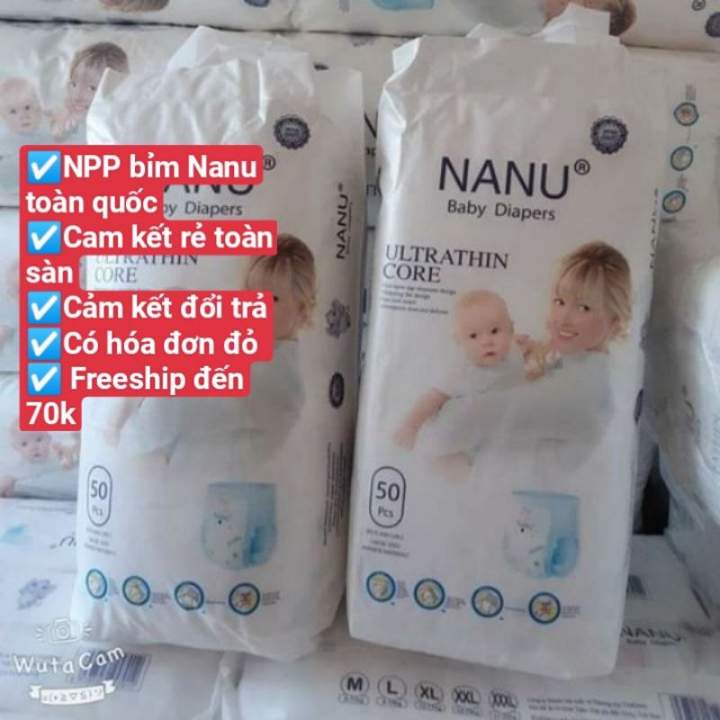 ( rẻ nhất sàn)combo bỉm Quần/ tã Dán NANU baby mẫu mới S/M/L/XL/XXL/XXXL 50/100 Miếng