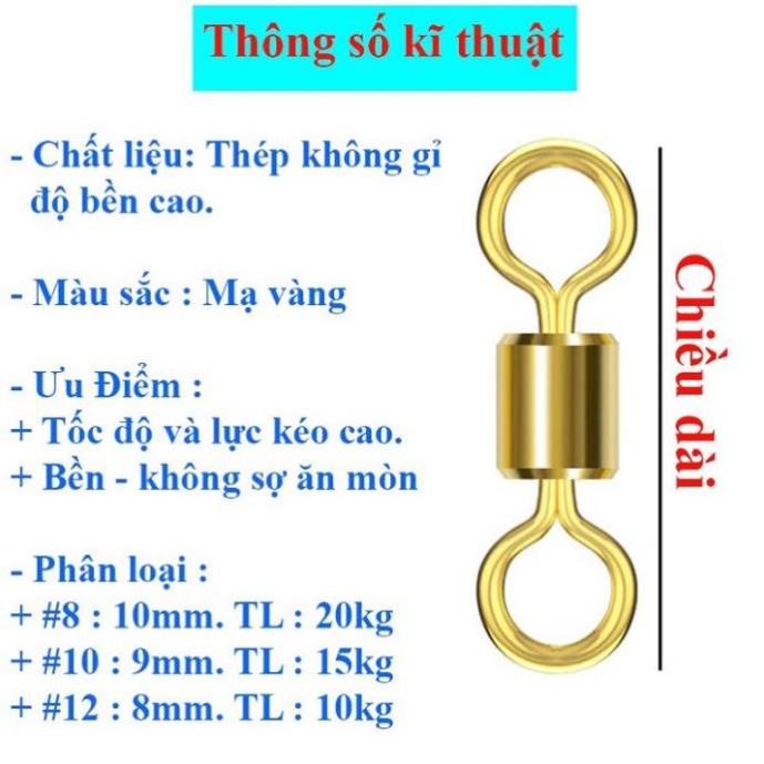 3 Vỉ Khóa Link Hình Số 8 Ma ní Buộc Trục Câu Đài Câu Đơn Chống Xoắn Cao Cấp PK38 đồ câu FISHING_HD