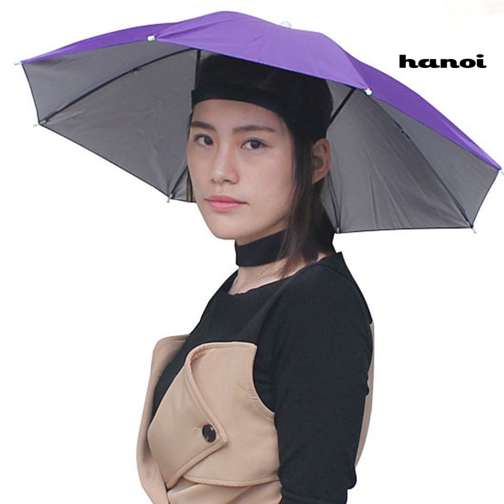 Dù đội đầu có thể gấp lại chống nắng mưa tiện lợi