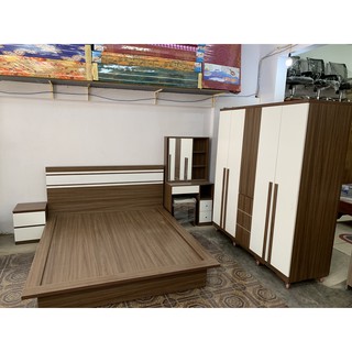 Tủ quần áo, tủ áo 5 cánh tay nắm gỗ, có ngăn hộc kéo đồ năng, cn MDF, CPX-T01