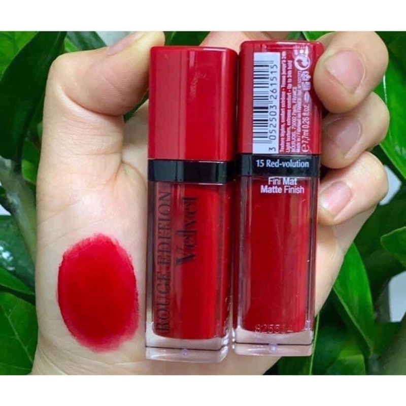 Son kem bourjois velvet 15 red volution đỏ thuần, đỏ nhung