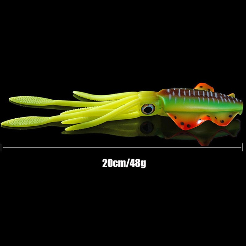 Mồi câu cá giả hình con mực mềm 20cm/48G