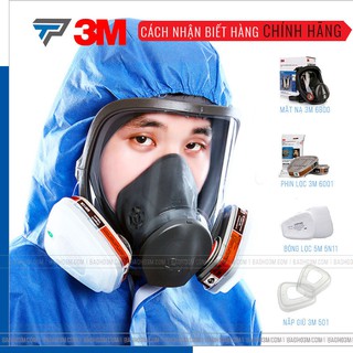 3M 6800 - Mặt nạ phòng độc và hóa chất cao cấp fullface lọc hiệu quả gấp 5 lần mặt nạ 3M nửa mặt