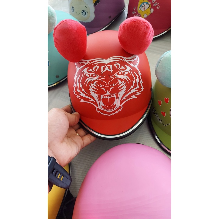 Nón bé ba chín, nón bảo hiểm cho bé có tai dễ thương nhiều màu sắc cho bé trai & bé gái