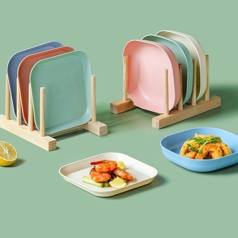 Set Đĩa Nhựa Lúa Mạch Đựng Hoa Quả, Trái Cây, Đồ Ăn An Toàn Và Tiện Lợi HQ 240