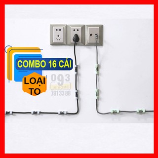 Combo 16 kẹp giữ dây điện gọn gàng,móc dán cố định dây điện loại lớn