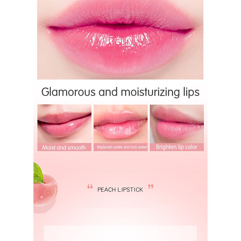 (Hàng Mới Về) Son Dưỡng Môi Chiết Xuất Hoa Đào Tự Nhiên Thay Đổi Màu Sắc Theo Nhiệt Độ Chống Khô Môi | BigBuy360 - bigbuy360.vn