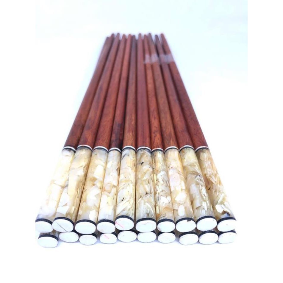 Hộp 10 đôi đũa ăn gỗ tự nhiên Cẩm Lai đầu cẩn trai tròn