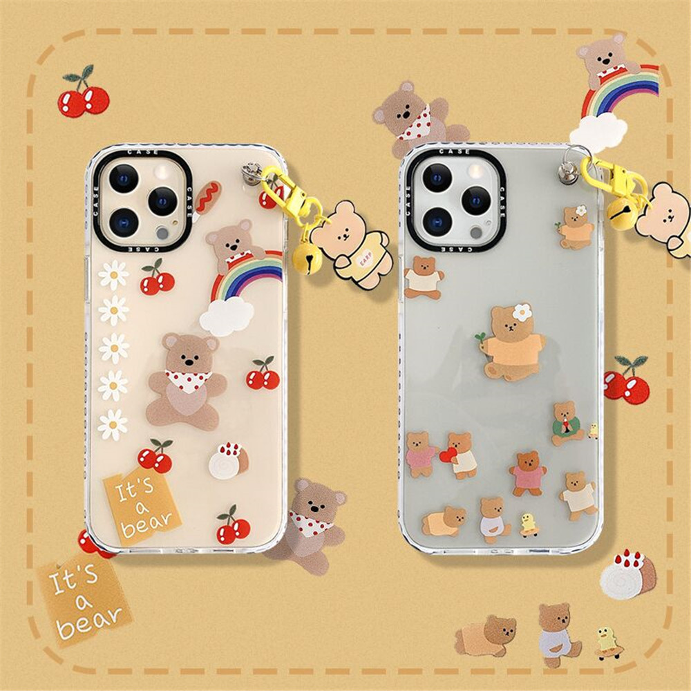 Ốp điện thoại silicon mềm họa tiết gấu hoạt hình cho iPhone 12pro max 12mini 11Pro Max XS Max XR SE 2020 7 8 Plus | BigBuy360 - bigbuy360.vn