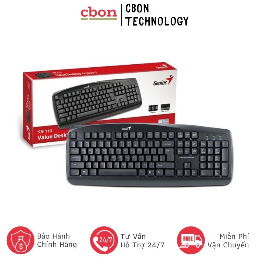 Bàn phím Genius KB117 -CBon Technology- CB014 Bàn Phím Cổng USB, Hàng Chính Hãng Giá Tốt, BH 12 Tháng