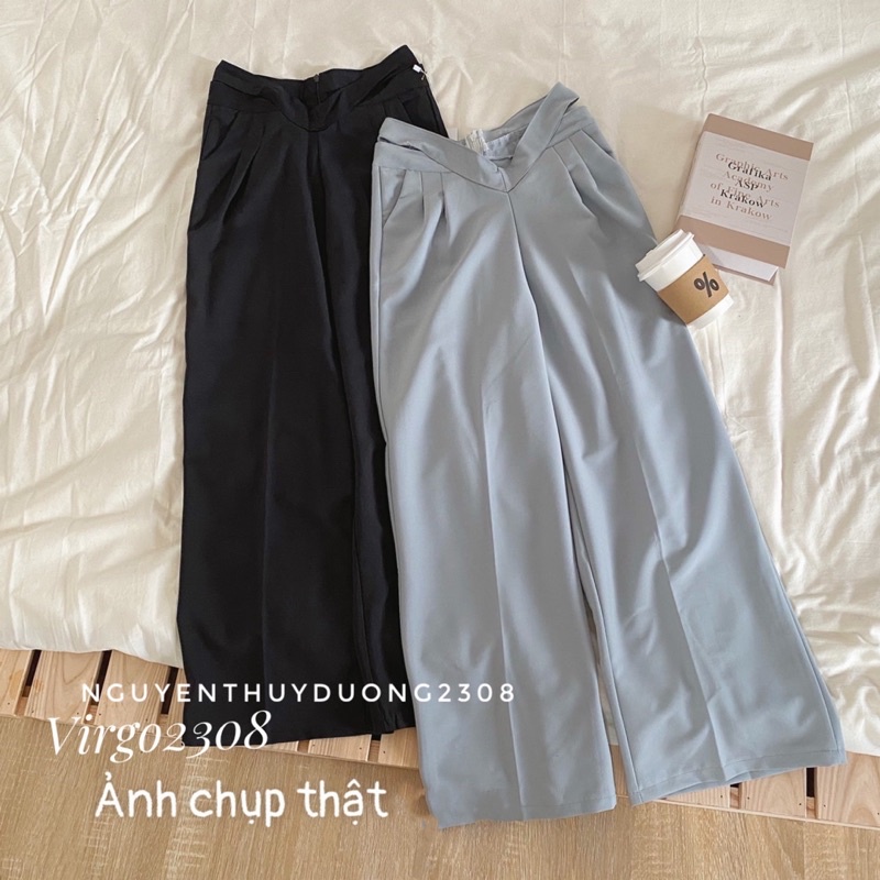 [HÀNG SẴN-CÓ ẢNH THẬT]Quần culottes CUT OUT hở eo trendy/Quần suông ống rộng cut out | BigBuy360 - bigbuy360.vn