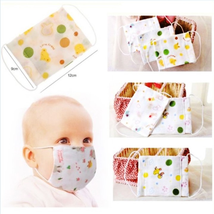 Khẩu trang vải cho bé, Khẩu trang xô xuất Nhật 4 lớp cho bé 2-4 tuổi chất vải mềm dày dặn thông thoáng Baby-S – SM006