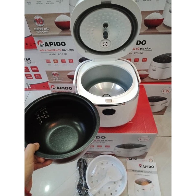 Nồi cơm điện tử Rapido RC-1.2D - 10 Chức năng nấu tự động