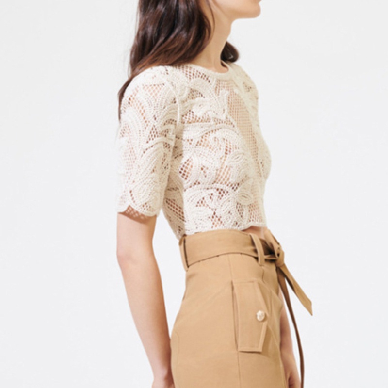 Áo Croptop Ren Lưới Dáng Rộng Chống Nắng Thời Trang Cho Nữ