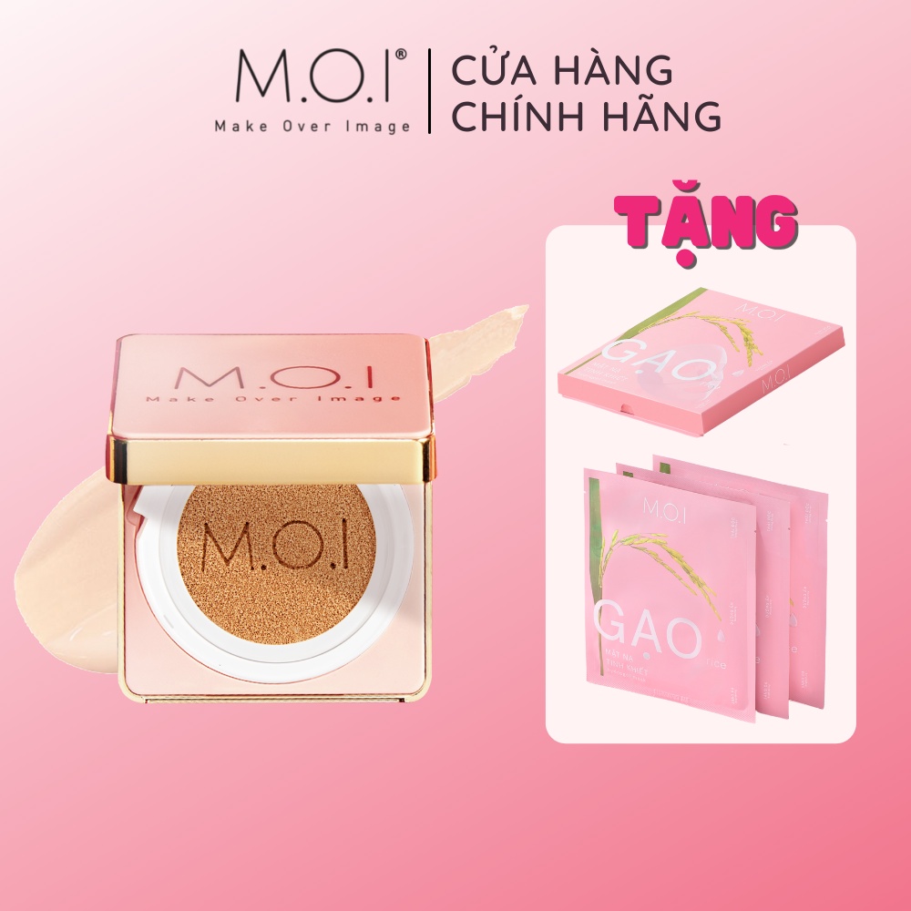 Phấn nước 5M Skin Cushion M.O.I màu 50 - Tặng 1 hộp Mặt nạ gạo