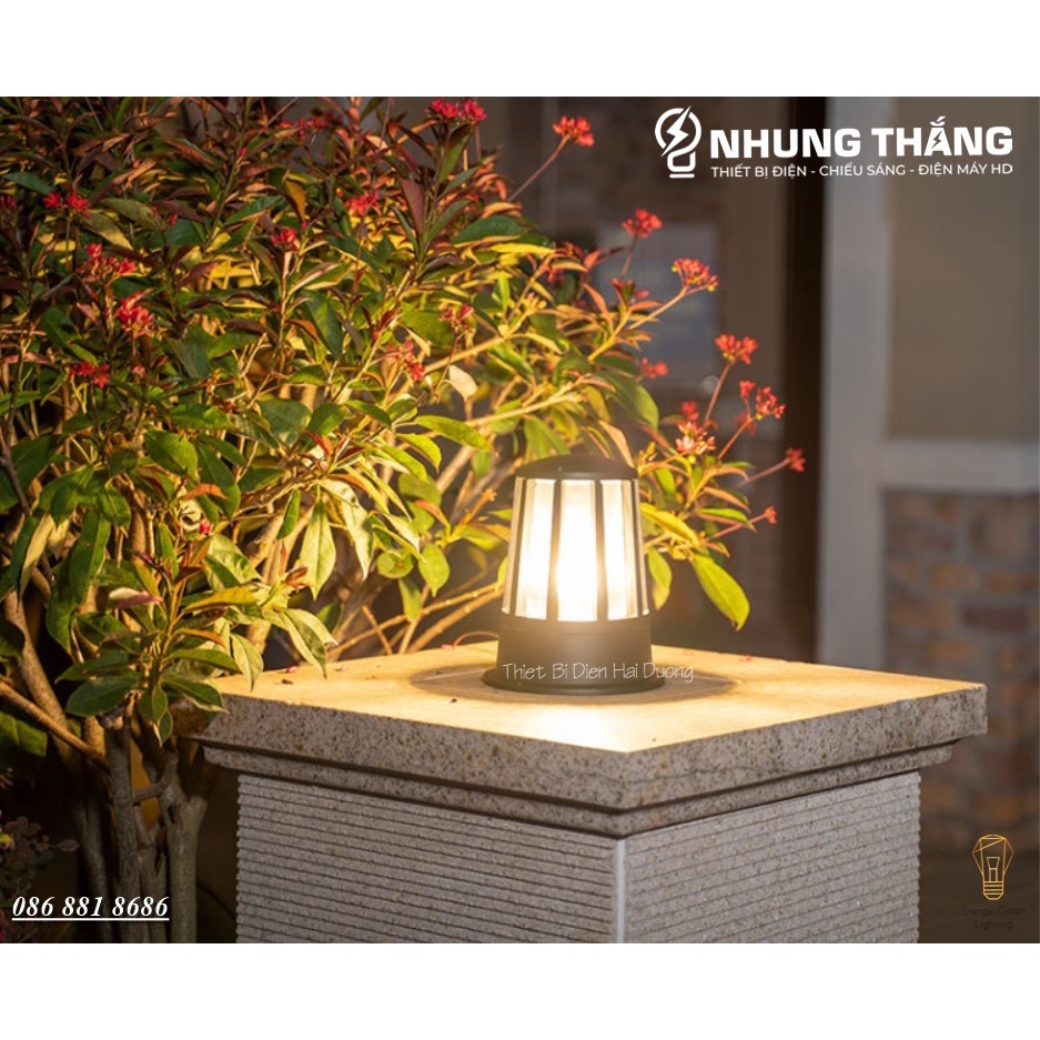 Đèn Sân Vườn Ngoài Trời LT-051 - Trụ Cổng Cột Đèn Hàng Rào Mái Hiên - Chống Nước Cao Cấp Decor Vintage - Kèm Bóng Led