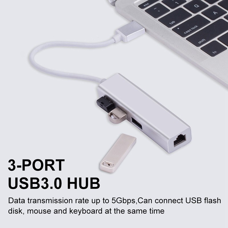 High Quality USB HUB 3.0 RJ45 Lan Network Card Adapter for Mac IOS Android PC VNGB