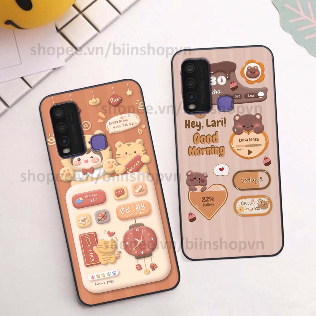 Ốp Vivo Y30 / Y50 in 3D icon gấu nổi siêu xinh, siêu đáng yêu, cá tính phong cách