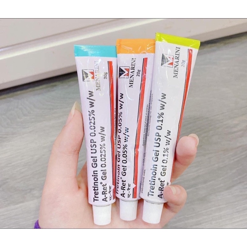 TRETINOIN_ARET_USP  Tretinoin 0.1%, 0.05%, 0.025%, GEL GIẢM MỤN, TRẺ HÓA DA