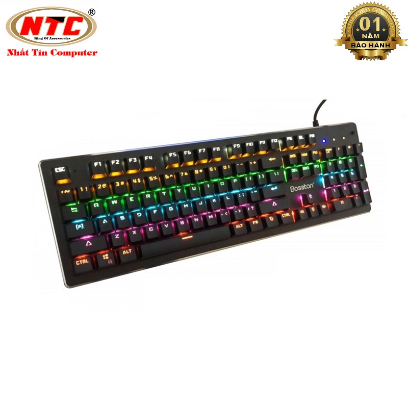 Bàn phím cơ chuyên game cao cấp Bosston MK916 - tùy chỉnh 9 kiểu đèn led (Đen) - Hãng phân phối