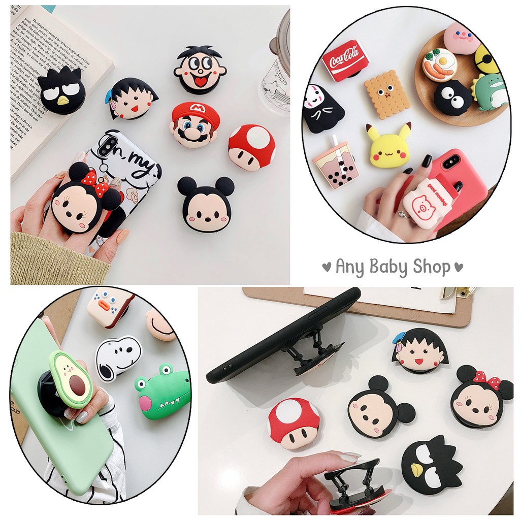 Nhẫn,giá đỡ điện thoại PopSockets 2019 đa năng hình 3D siêu cute (được chọn mẫu-hàng có sẵn)