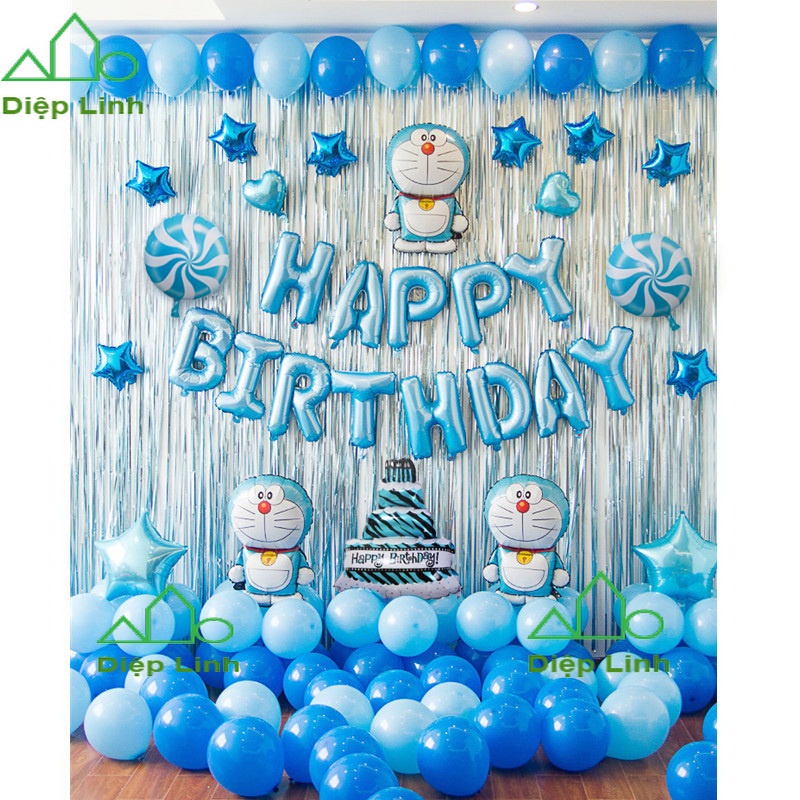 Set trang trí sinh nhật Doremon cho Bé Trai - Combo trang trí sinh nhật, Trang trí thôi nôi